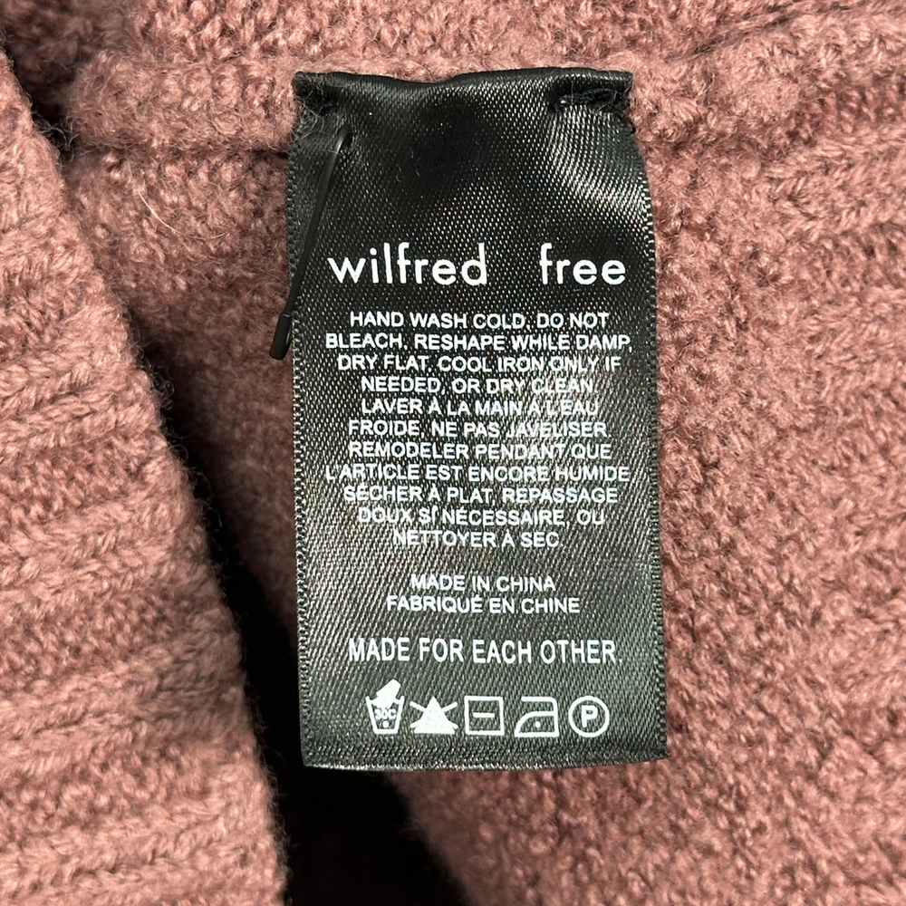 Aritzia Wilfred Free Harper Sweater‎ Merino Wool Turtleneck Mauve Pink Large - Picture 5 of 6